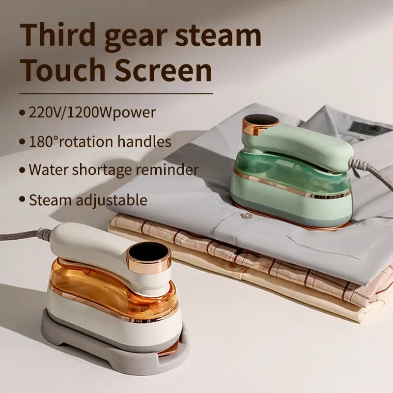 Nouveau Fer à Vapeur Portable 2026, 1200W Haute Puissance, Défroisseur Vapeur Domestique à Trois Vitesses, Écran Tactile Rotatif, Fer Électrique