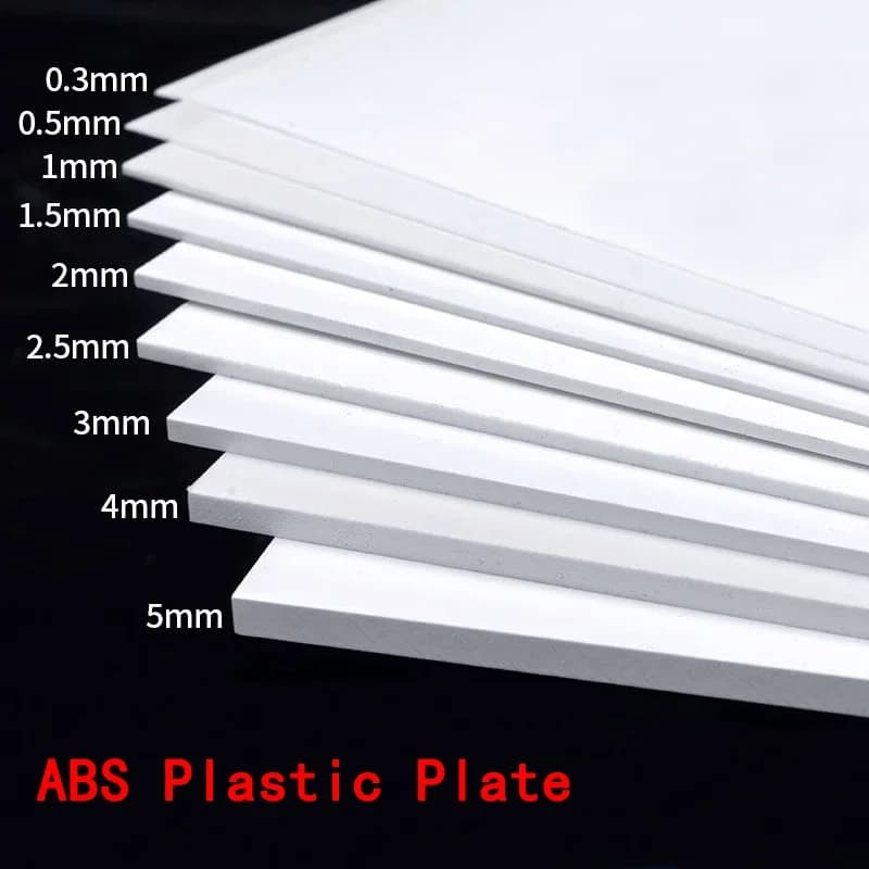 0.5/0.8/1/1. Plaque en plastique ABS blanc, 5/2/3/4/5mm, 10x20cm 20x20cm 20x30cm 25x30cm 30x50cm