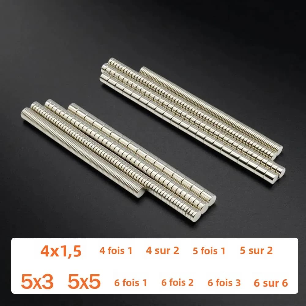 Aimant super puissant N35 rond en néodyme NdFeB, aimant puissant, aimants pour réfrigérateur ﻿   4x2 5x2 5x3 6x2 6x3 mm