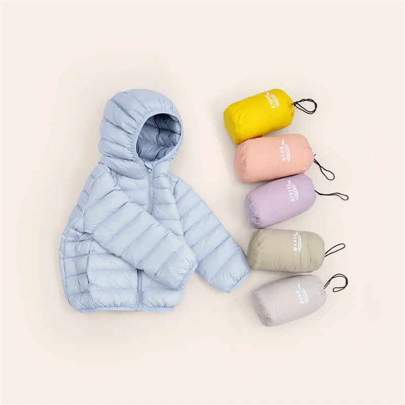 Veste en duvet de canard blanc pour enfants de 3 à 13 ans, manteau épais pour filles, vêtements chauds à capuche, couleur bonbon, décontractés,