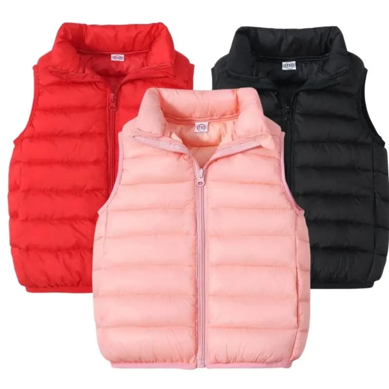 Gilet d'hiver léger pour garçons, veste décontractée à col montant, manteau coréen à la mode pour enfants, vêtements d'automne pour filles