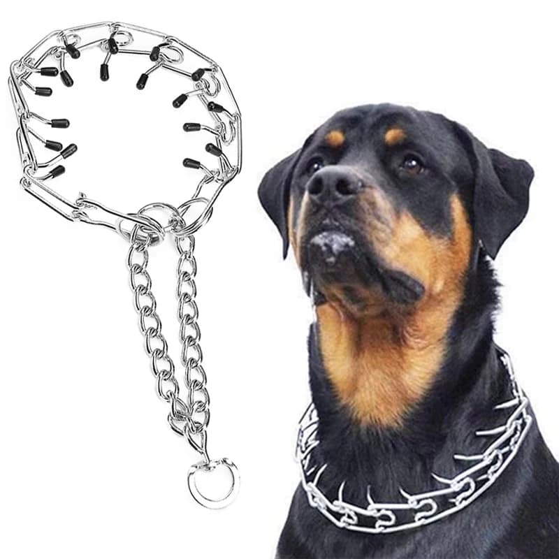 Collier de dressage à picots pour grand chien, stimulant, avec embouts en caoutchouc, sûr, réglable et détachable, fournitures pour animaux de