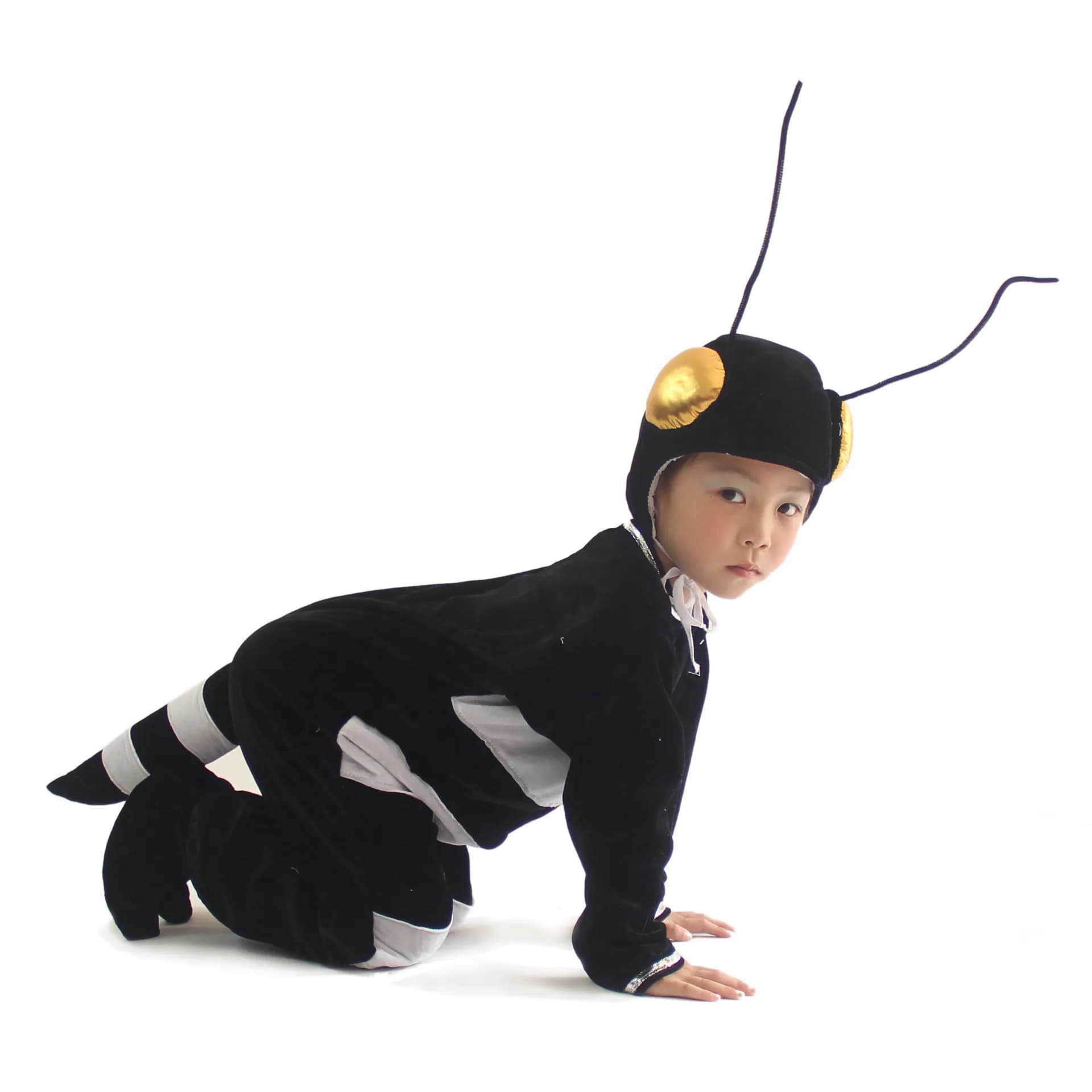Costume d'halloween en peluche, fourmi noire et jaune, Costume de Cosplay une pièce pour garçons et filles adultes femmes