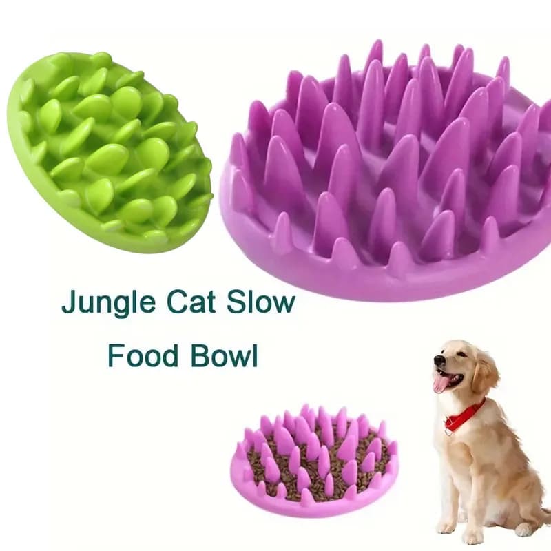 Filles de nourriture lente pour animaux de compagnie dans la jungle, matériau PP, adapté aux chiens et chats, encourage à manger lentement,