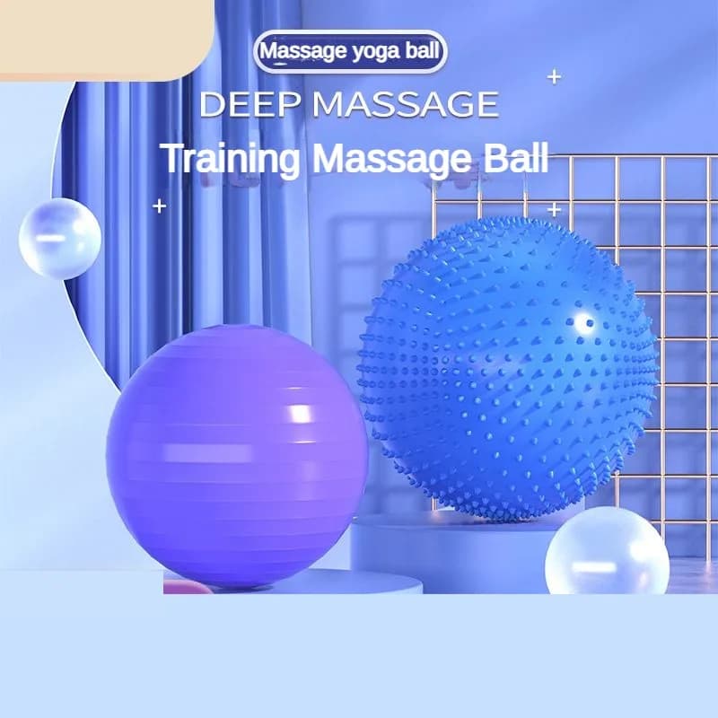 Ballon de yoga en PVC épais 55-85 cm - Ballon d'exercice et de fitness anti-éclatement avec massage lisse et ciblé pour la maison, le Pilates, la