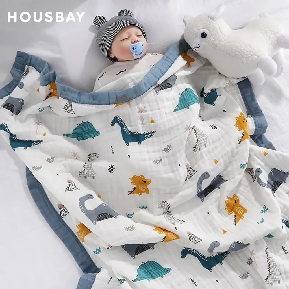 Couvertures pour bébé 6 couches 100% gaze de coton, enveloppe respirante pour bébé, douce et absorbante, couverture d'emmaillotage pour