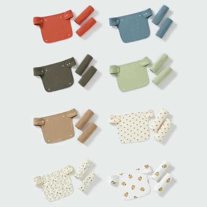 Tabouret à la taille pour bébé, bavoir en coton doux, coussin de dentition, serviette de salive pour nouveau-né, multifonction, sangle pour bébé