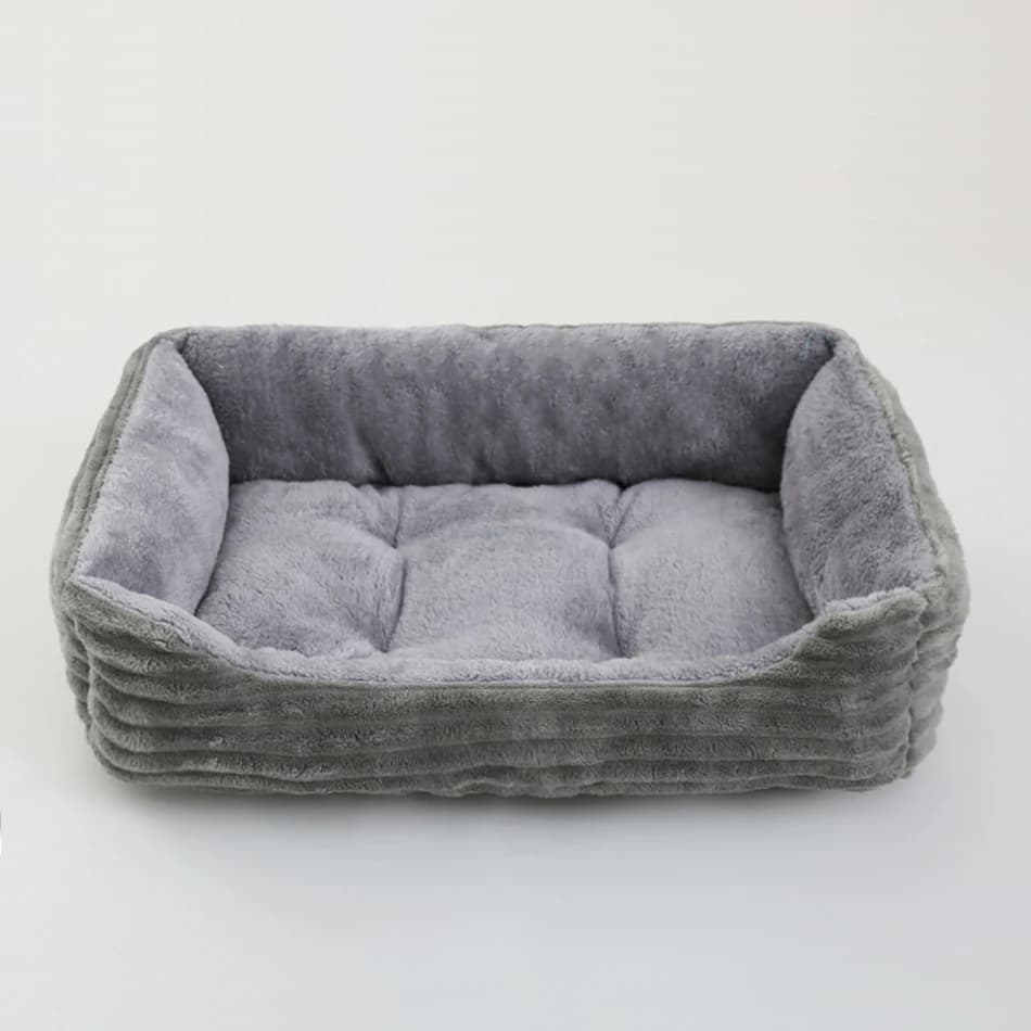 Lit pour chien et chat, niche carrée en peluche, canapé-lit pour chien de taille moyenne et petite, coussin apaisant pour animaux, maison pour