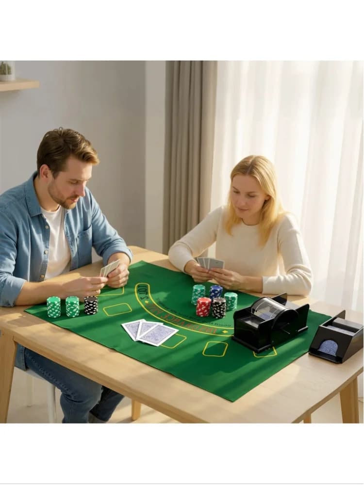 SPORTNOW Mallette de Poker Coffret de Poker Complet 300 Jetons, Cartes à Jouer, Dés, Dealer, Tapis, Clés, Boîtier en ABS, Argent