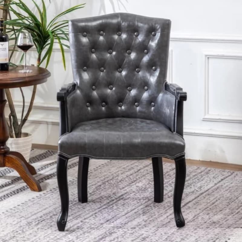Fauteuil simple rétro européen, bureau et chaise américaines haut de gamme en bois massif, chaise de réunion en cuir pour hôtels et cafés