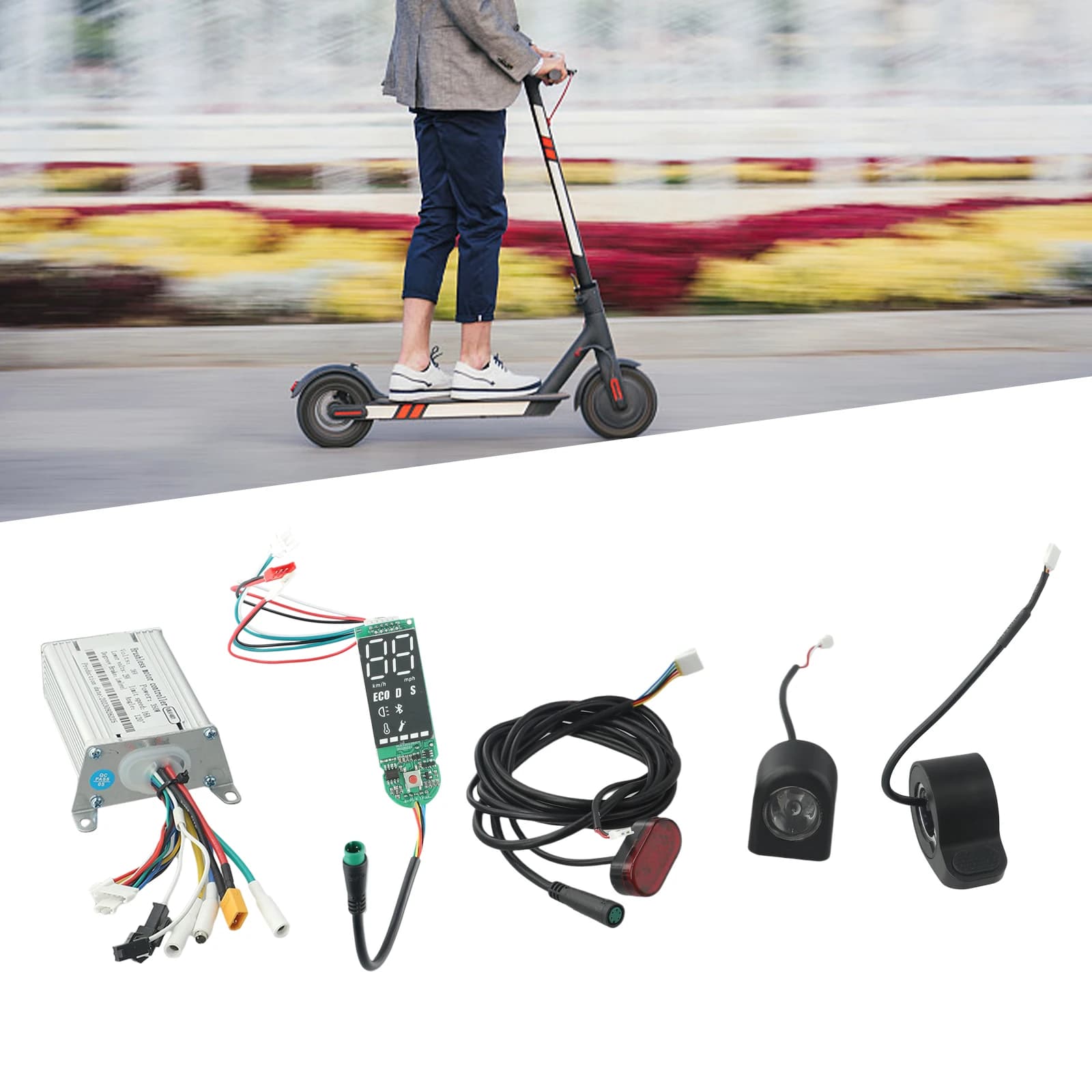 1 ensemble 36V 350W contrôleur tableau de bord accélérateur Scooter remplacer costume pour E-Scooter contrôleur tableau de bord accélérateur