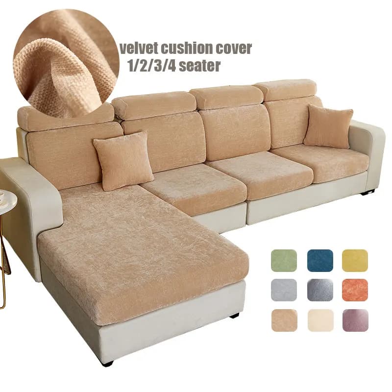 Housse de coussin de canapé en velours, 1/2/3/4 places, épaisse, douce et solide, décoration de canapé, lavage facile pour fauteuil chaselong en
