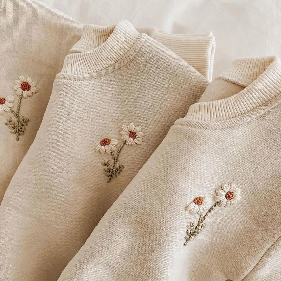 Ensemble de vêtements pour bébés filles, pull-over en polaire brodé de marguerites + pantalon de jogging, survêtement pour garçons et filles,