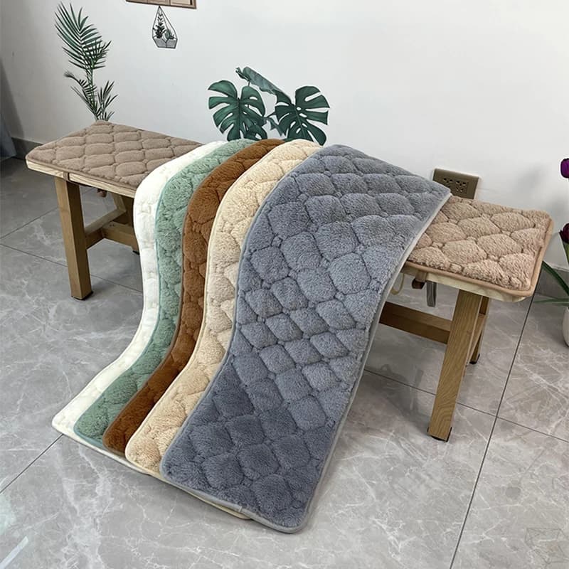 Coussin de banc long en peluche solide, coussin de canapé en bois personnalisé épaissi, siège de carte pour l'hiver