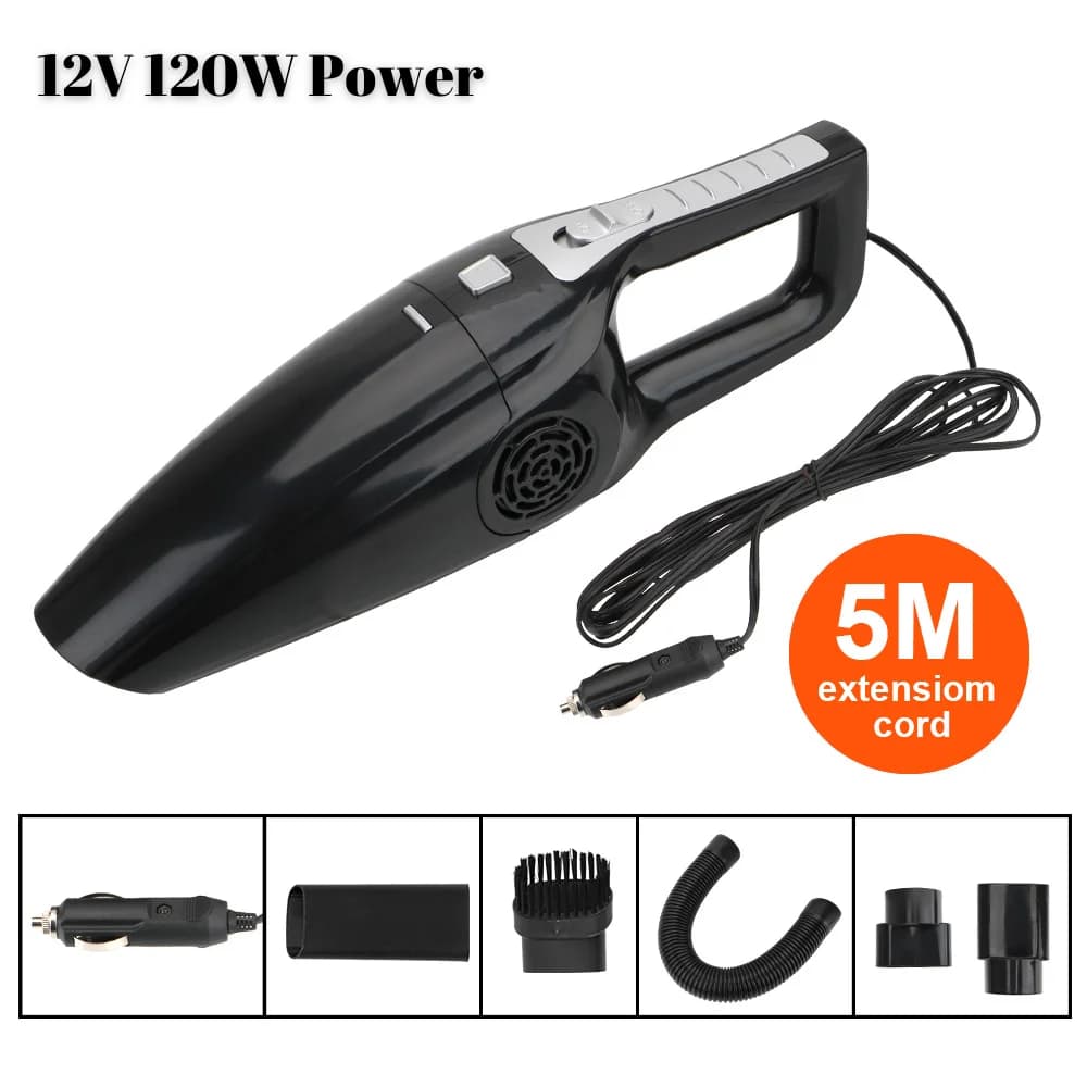 Mini aspirateur de voiture portable à double usage, 12V, 120W, support et sec, déterminer injuste, haute aspiration