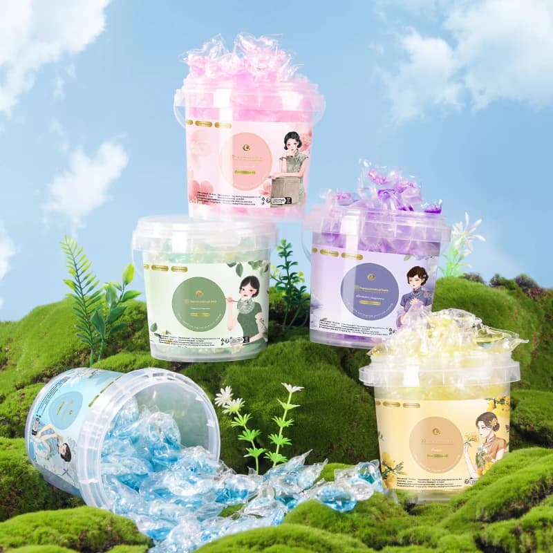 Dosettes de lessive 3 en 1, 80 pièces, détergent puissant polyvalent, parfum longue durée pour l'élimination des taches et des odeurs, perles de