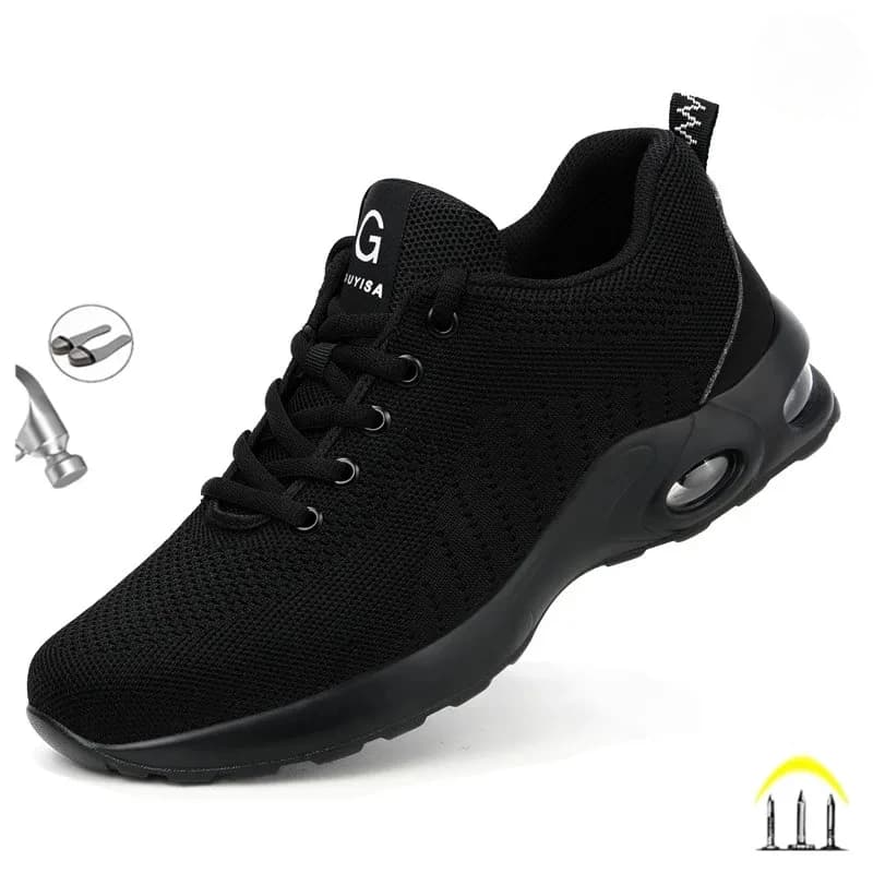 Chaussures de travail à coussin d'air pour hommes, baskets de sécurité Anti-écrasement à bout en acier, Anti-perforation, 35-50