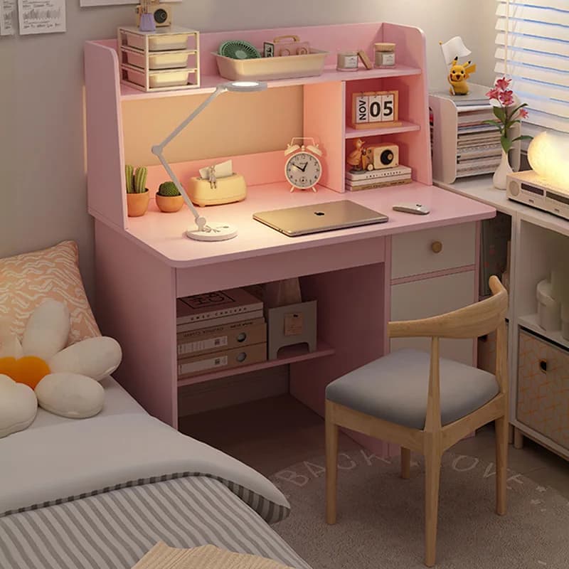 Bureau avec étagère intégrée, table et chaises multifonctions, table d'ordinateur simple, pour la maison, la chambre, les étudiants, pour