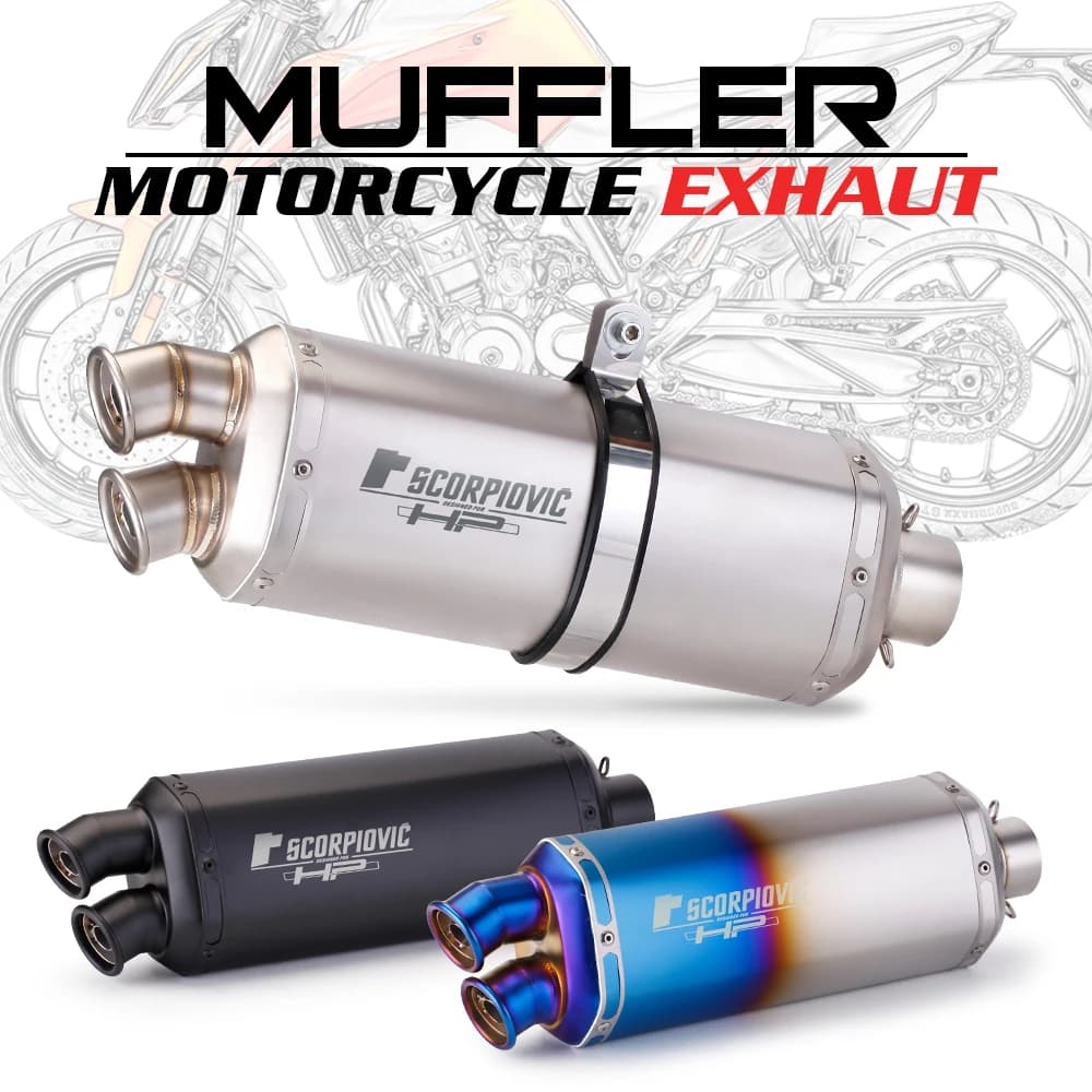 Silencieux d'échappement universel en Fiber de carbone, Double trou de sortie pour moto, DB Killer, pour Z900 GSXR750 R6 R3 ER6N