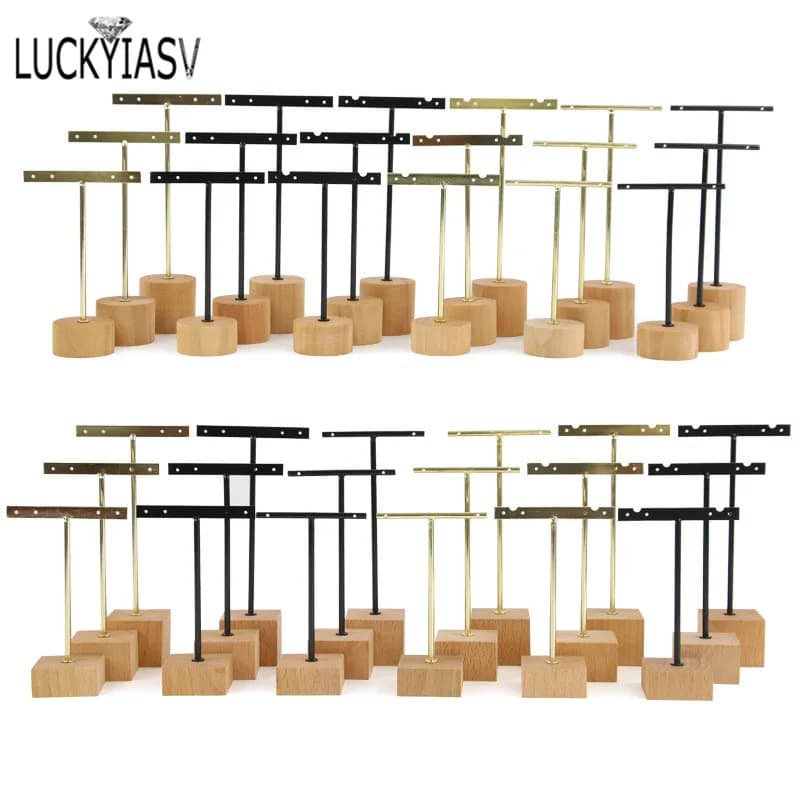 Présentoir de bijoux pour boucles d'oreilles, barre en T, Base en bois, support de boucles d'oreilles, organisateur de boucles d'oreilles, vitrine,
