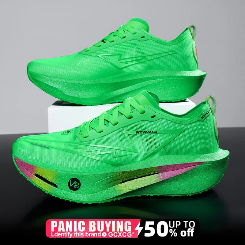 Chaussures de course à pied avec semelle en carbone, spécialité marathon, hommes, sport, respirantes, légères, femmes, confortables,