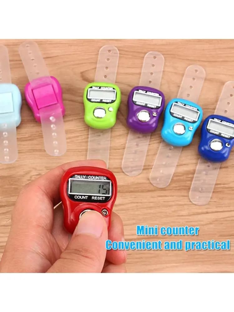 0-99999 compteur de doigt anneau 5 LED numérique compteur de comptage électronique portable compteur Clicker avec perle Tasbih islamique 1-10