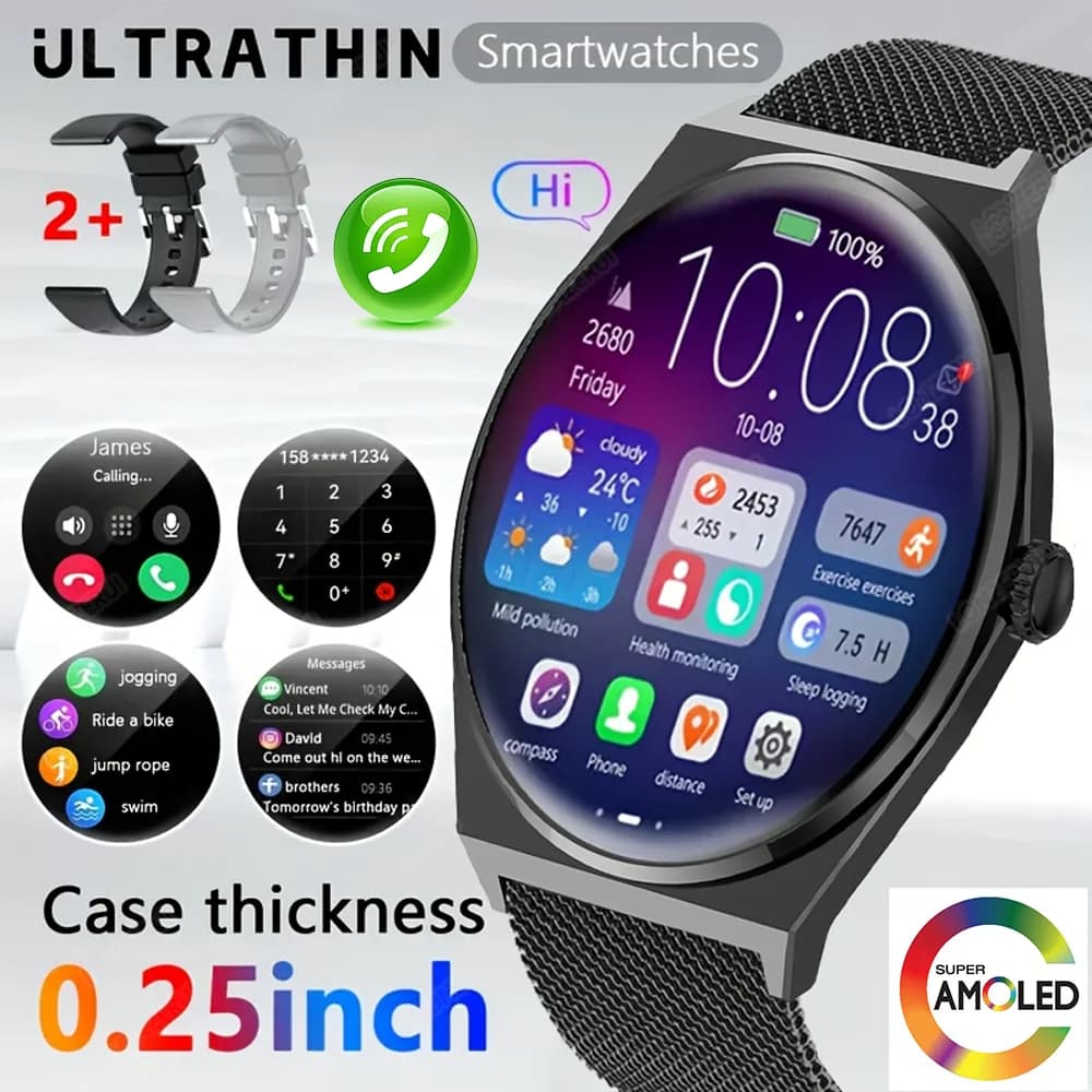 DAORKOW nouveau Ultra mince sans fil appel SmartWatch femmes montres hommes sport Fitness Tracker fréquence cardiaque montres intelligentes pour