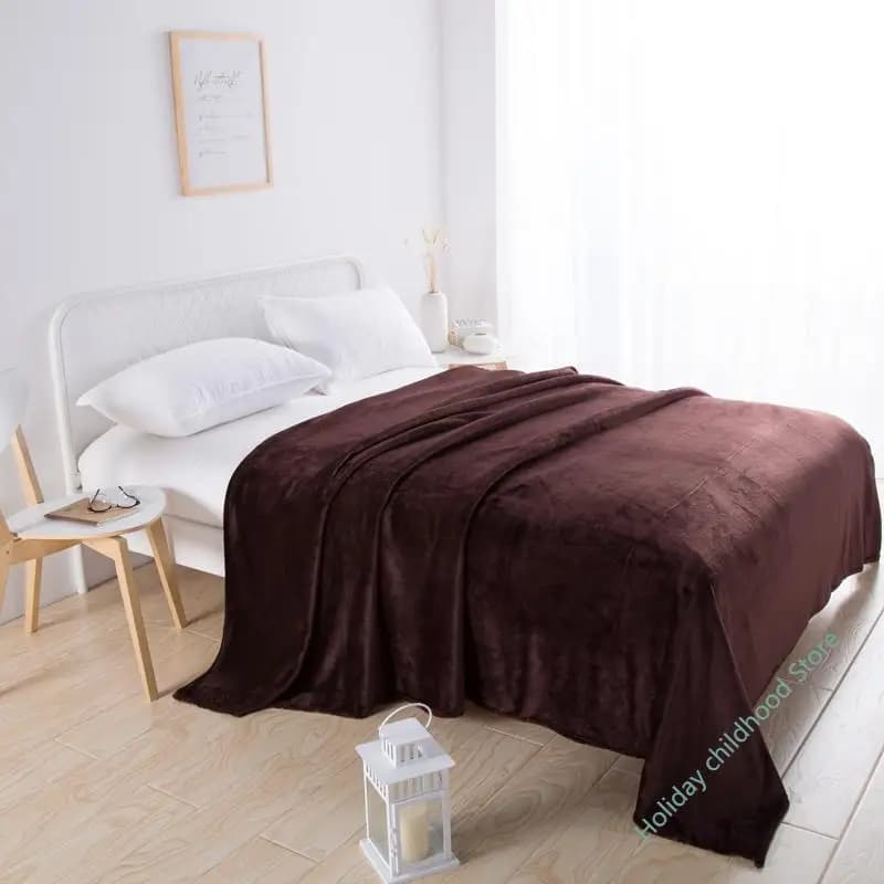 Couverture en Velours Marron Foncé et localité pour Canapé, Jeté à l'Air, observateur, Lavage Mécanique, Glutnel, Doux et Chaud pour l'Hiver