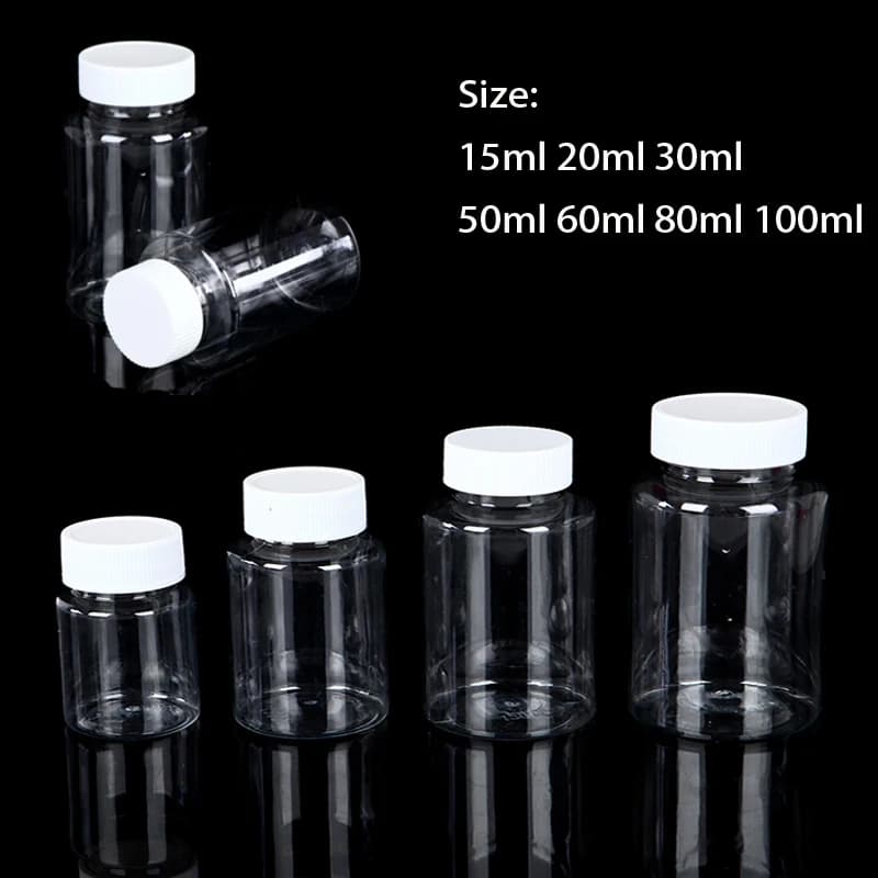 Bouteilles rechargeables en plastique PET, 5 à 30 pièces, 15ml, 20ml, 30ml, 50ml, 60ml, 80ml, 100ml, bouteilles vides transparentes, conteneur avec