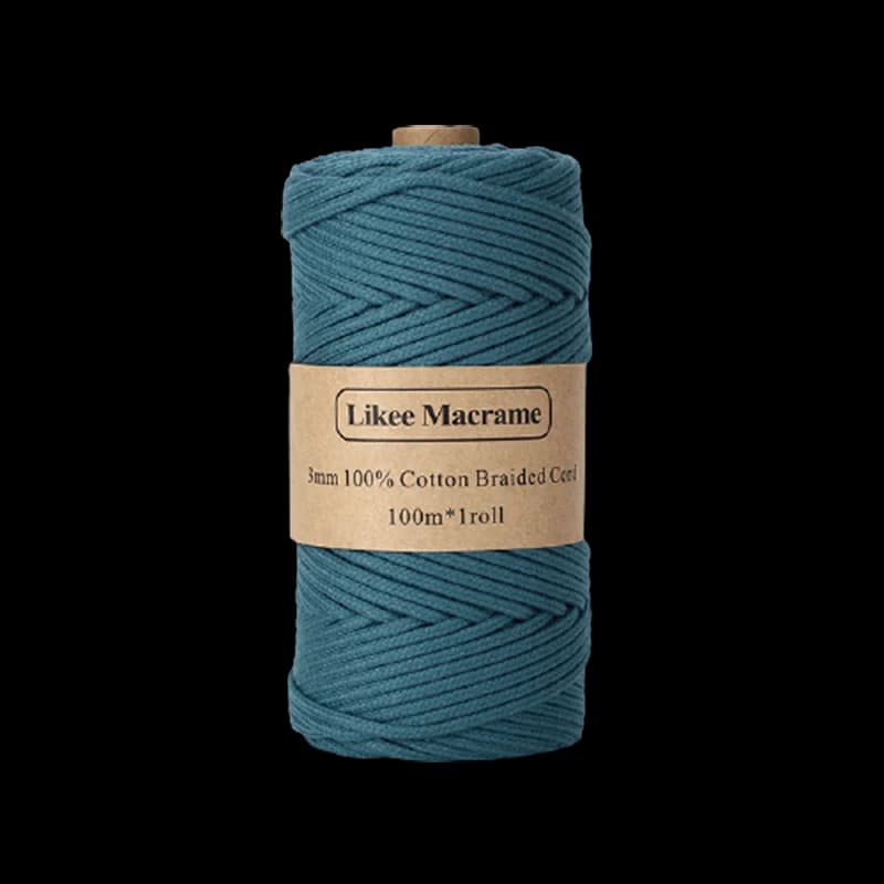 Corde en Coton Enveloppée Macarone, Corde Tissée Manuelle, 21 Fils, Matériau de Sac, 3mm x 100m