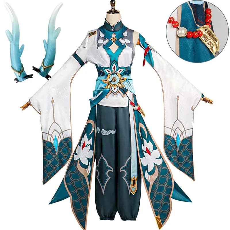 Imbibitor Lunae Cosplay Dan Heng Costume avec couvre-chef boucles d'oreilles Costume accessoires d'halloween pour Anime bande dessinée Con Danheng