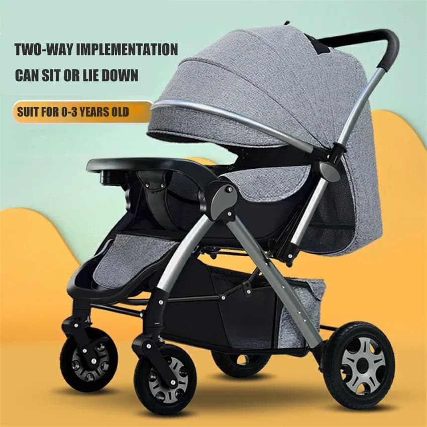Poussette légère pour bébé, poussette à 2 voies, pliable en un clic, assise et inclinable, réglable pour nouveau-né