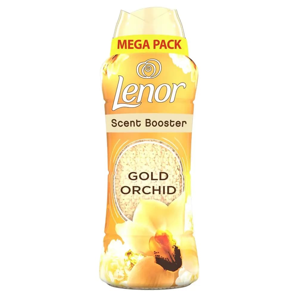Perles de lessive parfumées Lenor en lavage, 570g, Orchid Gold, un boost de fraîcheur pour jusqu'à 12 semaines