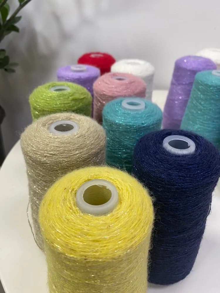 Fil Mohair Lumineux avec Paillettes pour Crochet, Fil de Laine Doux et Fin, Confortable, Bleu, Vêtements pour Poupées DIY, Pull, 250g