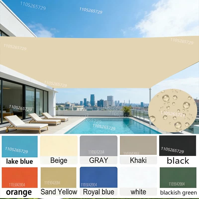 Voile d'ombrage imperméable, adaptée aux jardins extérieurs, aux plages, au camping, aux terrasses, aux piscines, aux tentes et aux auvents