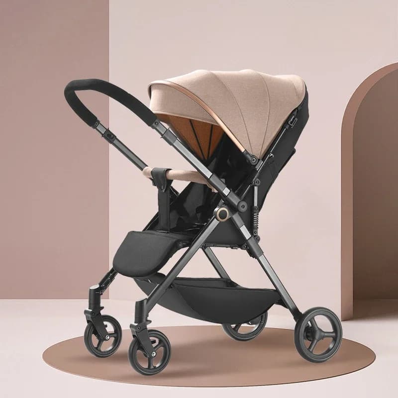 Poussette bidirectionnelle ultra légère pour bébé, landau à quatre roues, tour par minute, paysage élevé, Normandie