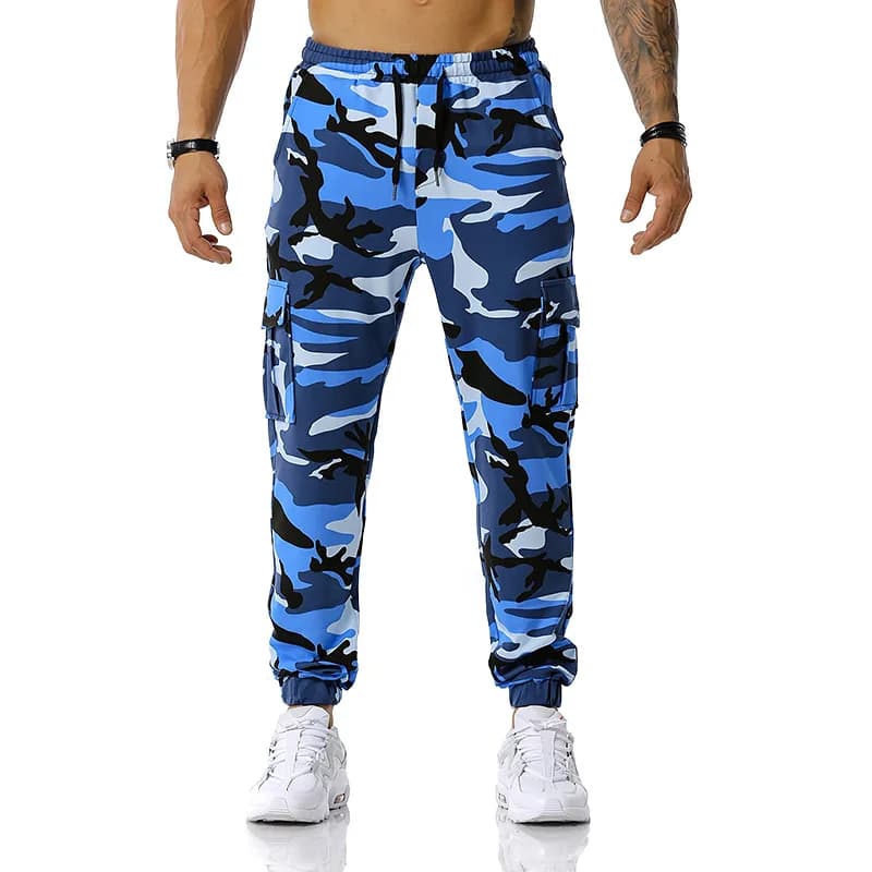 Pantalon sarouel camouflage en pur coton pour hommes, pantalon cargo CamSolomon, jogging pour hommes, fjWith Pockets, die Hose, CP01, documents