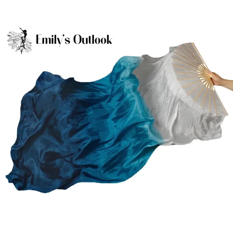 Voiles de soie de danse orientale professionnels, légers, 100% éventail en soie, peinture à la main, accessoires de spectacle de danseuse colorés,
