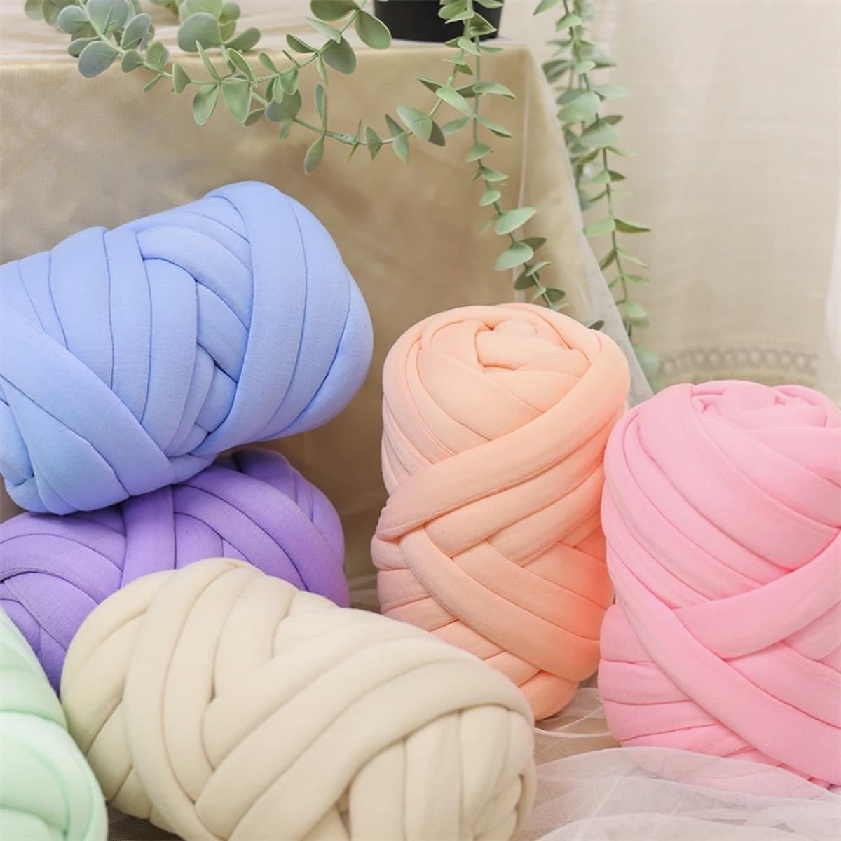 Fil épais en laine de coton, 500G, pour bricolage, couverture, chapeau, bras volumineux, travail manuel, fil à tricoter