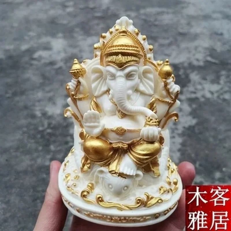 Exquis ivoire fruit éléphant dieu éléphant chanceux fortune salon porche décoration petit éléphant coffre fortune assise comme