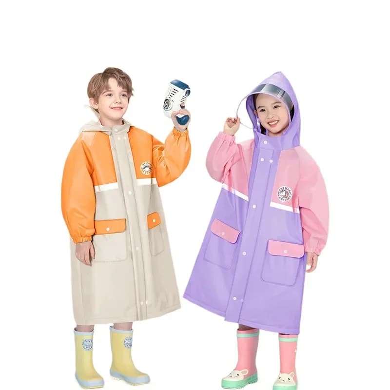 Manteau de Pluie Imperméable pour Enfant, Style Collège, Maternelle, École Primaire, Complet du Corps