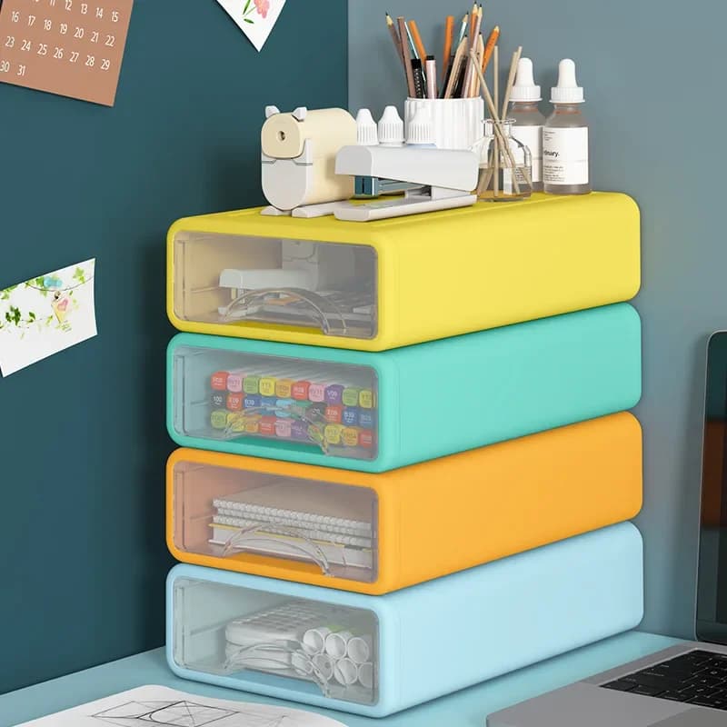 Tiroirs de rangement, organisateur de bureau, porte-documents divers, boîte de rangement de bureau cosmétique, armoire de papeterie de bureau à