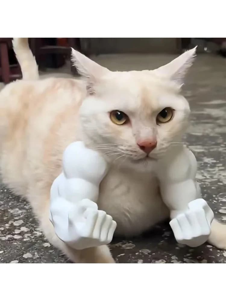 Bras musculaire de chat drôle imprimé en 3D, bras de Hulk Invincible, jouet interactif suspendu au cou pour animaux de compagnie, accessoires de