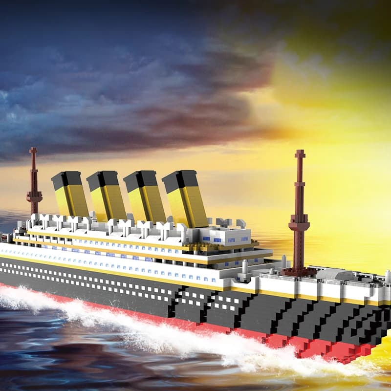 Bloc de construction Titanic à petites particules de Micro diamant, scène Iceberg, modèle de bureau, Puzzle pour garçon et fille, jouet