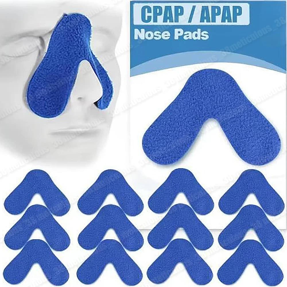 Coussinets nasaux pour masque CPAP, 5 à 100 pièces, bleu, universel, pour apnée du sommeil, confort, Anti-rides, ventilateur, bande nasale