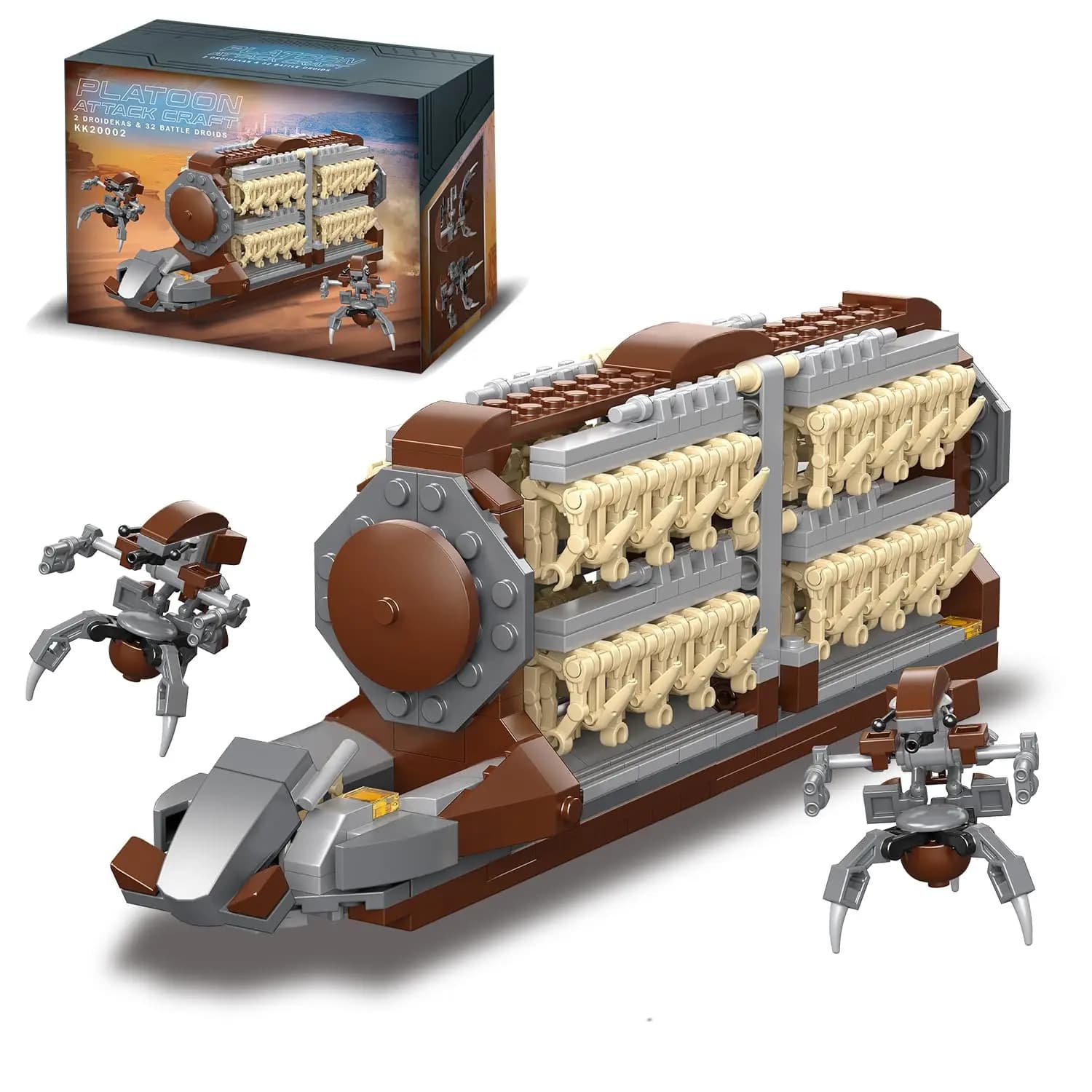 522 pièces Blocs de construction Véhicule de transport de guerre spatiale, Modèle de voiture de soldat de guerre extraterrestre, Briques de