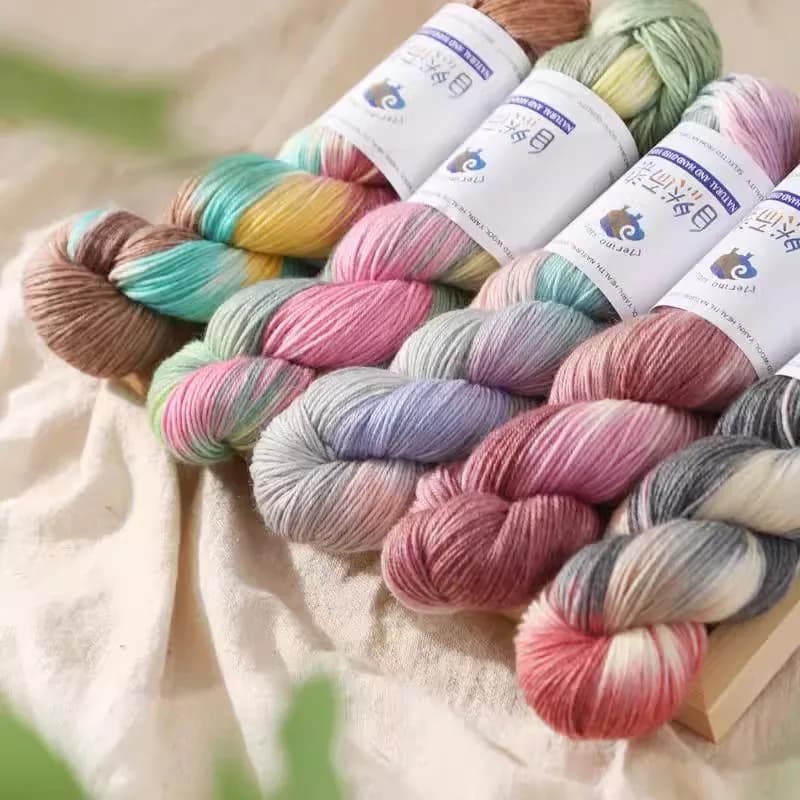 Fil de Laine Dégradé, Chaud et Confortable pour Chapeaux, Pull Ogo à la Main, Écharpe, Châle, Chaussettes, Crochet, Fil de Teinture Segmentaire