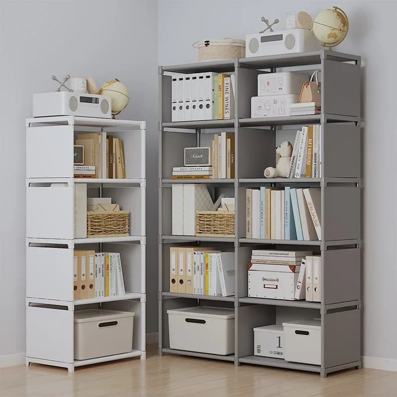 Bibliothèque multicouche à assemblage facile, étagère à livres pour salon, salle d'étude, chambre à coucher, étagère de rangement pour