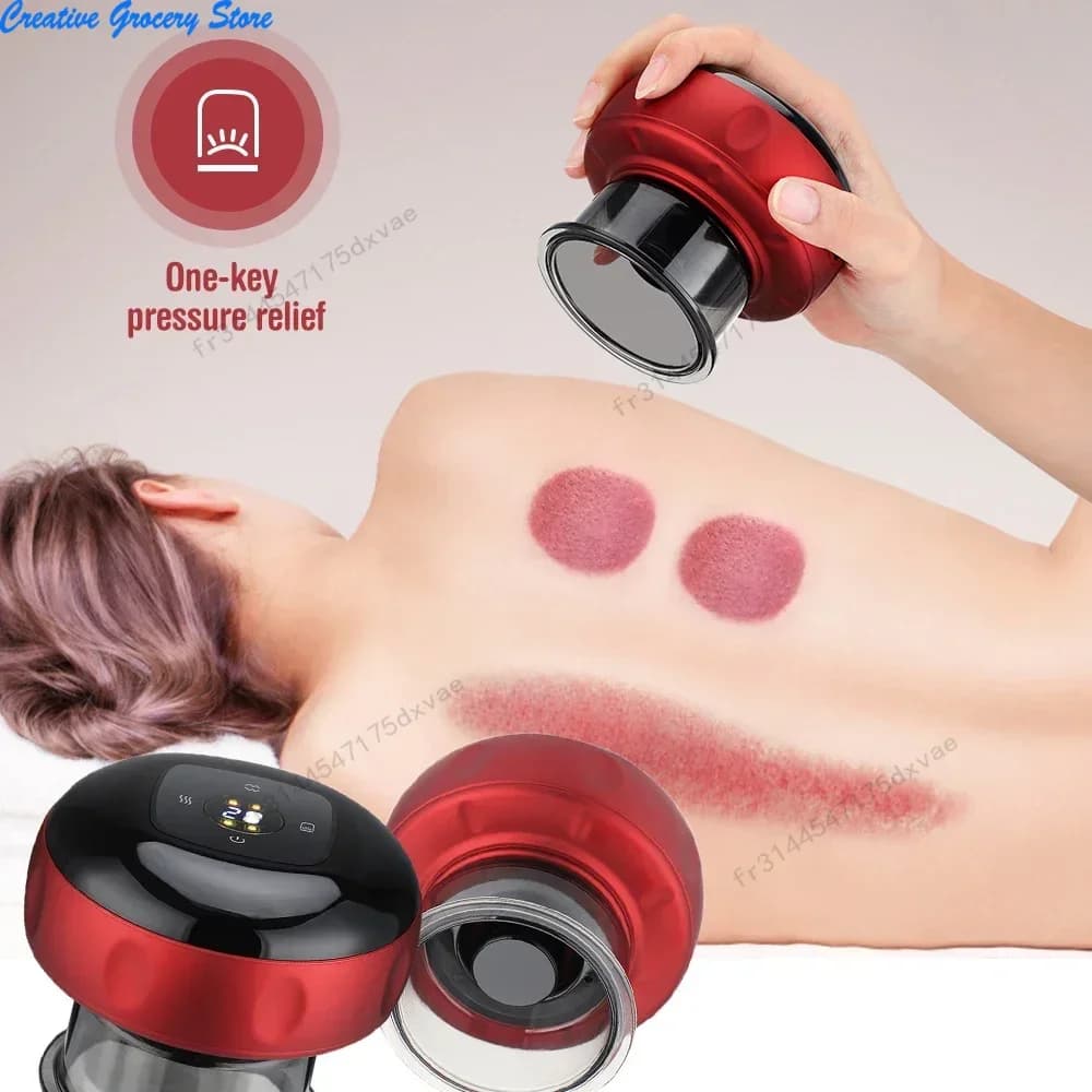 Masseur à ventouses intelligent pour le corps, ventouses à grattage, appareil de massage électrique chauffant à ventouses, masseur pour le dos, le