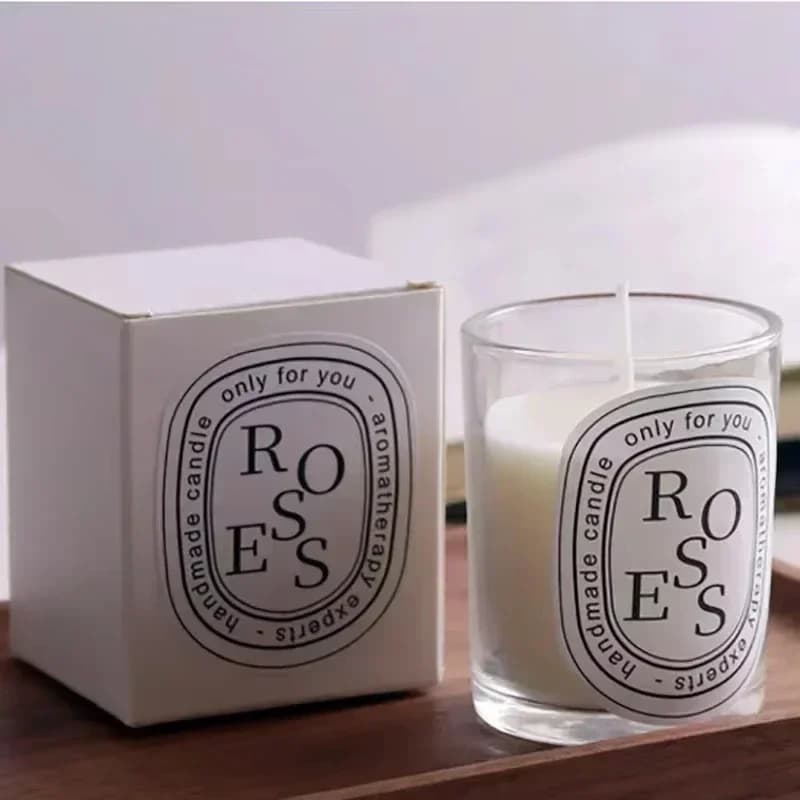 Bougie parfumée romantique transparente, cadeau de parfum léger, bougies aromatiques, bougies d'invité, bougies de mariage